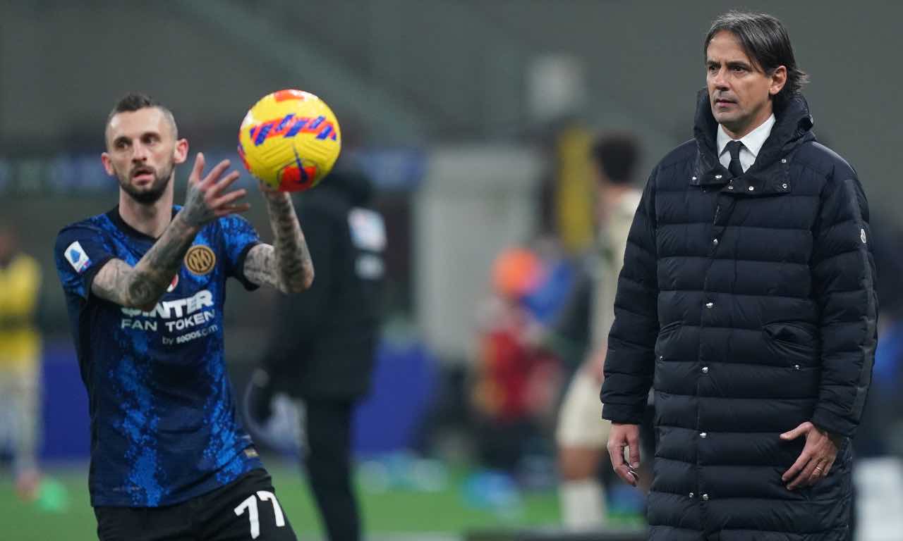 Inter, Brozovic e Inzaghi durante una partita