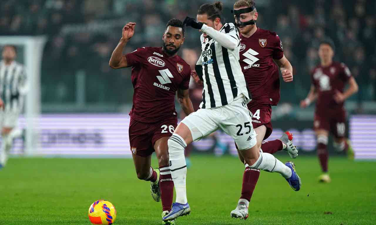 Azione di Rabiot in Juventus-Torino