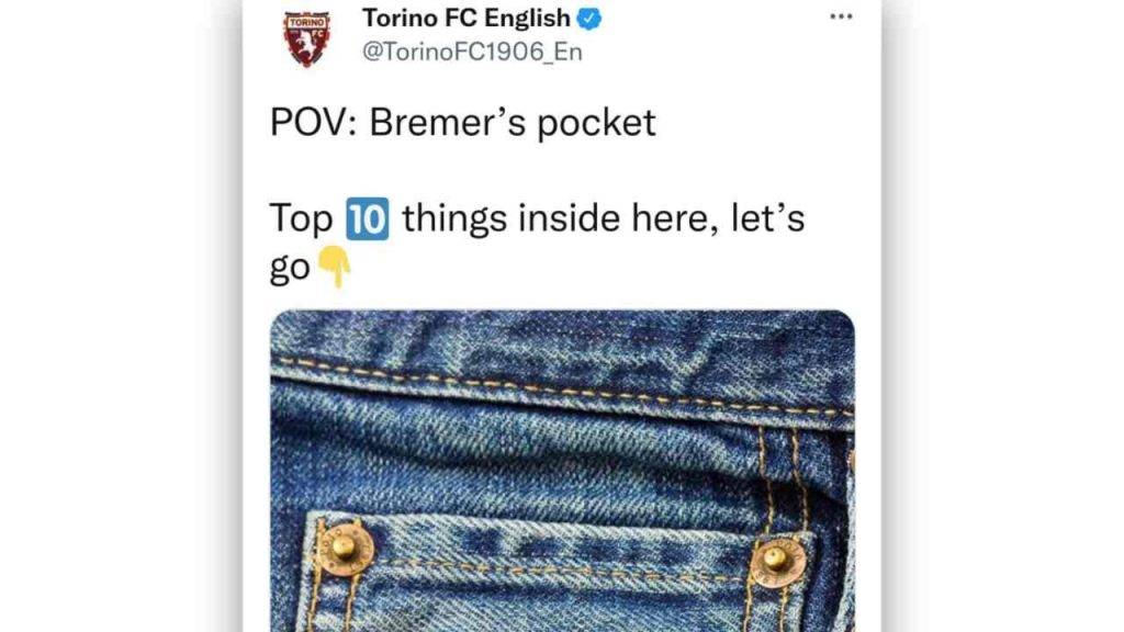 Twitter tweet torino bremer tasca pocket vlahovic