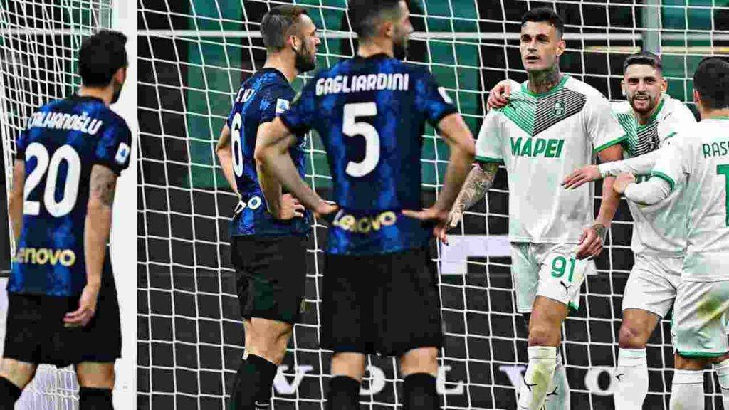Berardi esulta dopo il gol del Sassuolo contro l'Inter