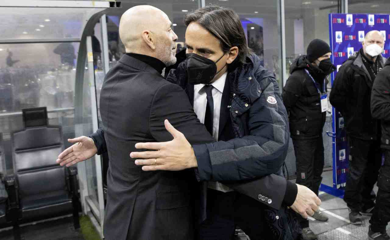 Inzaghi e Pioli si salutano 