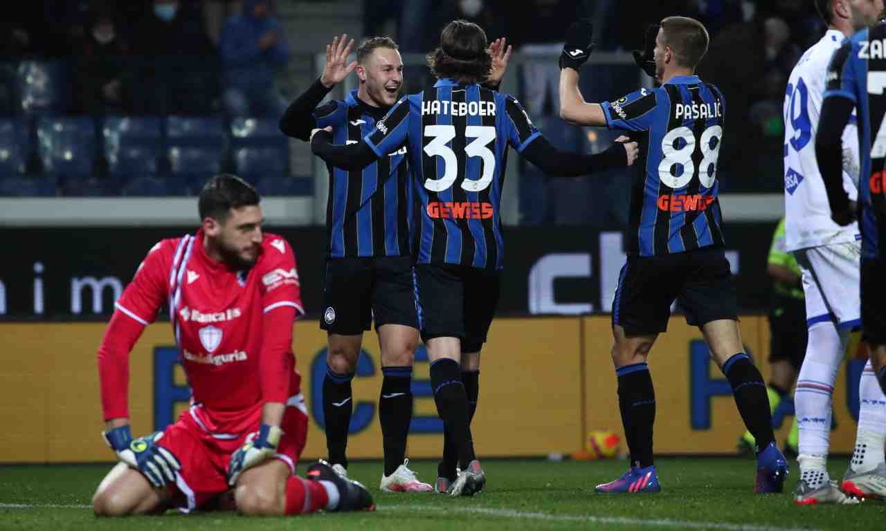 Atalanta-Sampdoria, l'esultanza dei bergamaschi