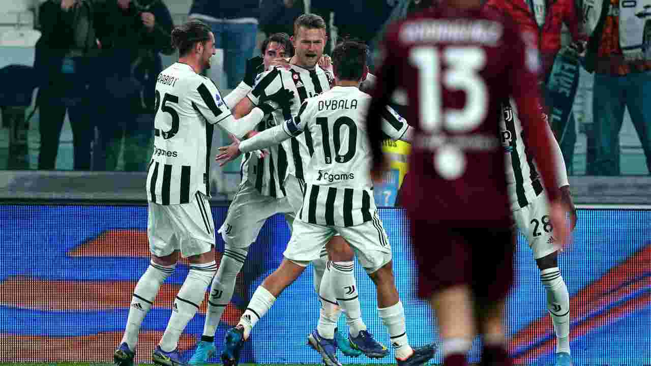 de Ligt esulta dopo il gol al Torino