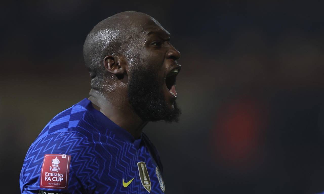 Romelu Lukaku esulta col Chelsea