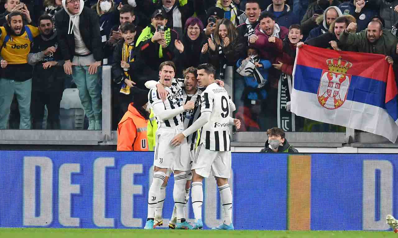 La Juventus esulta contro lo Spezia