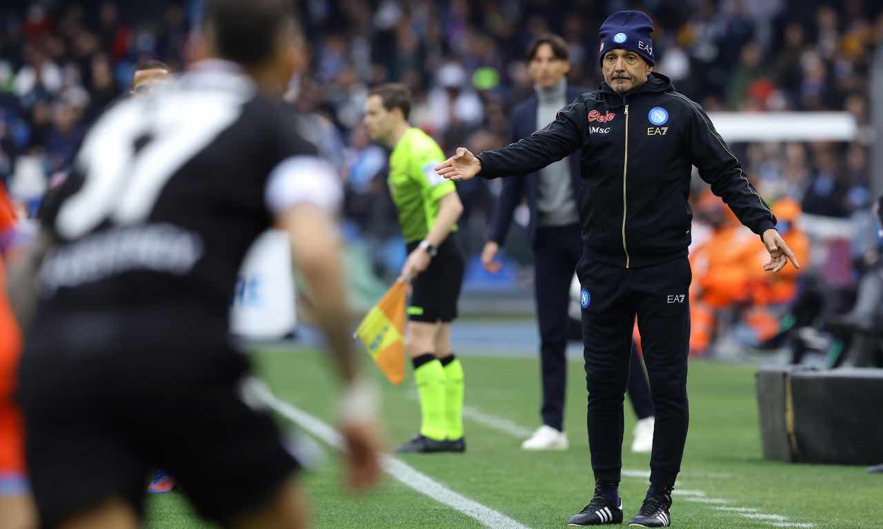 Spalletti durante Napoli-Udinese