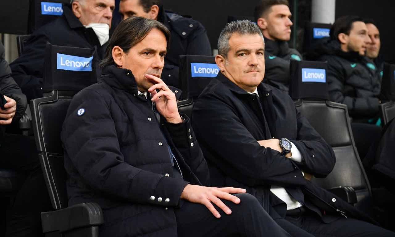 Inzaghi in panchina durante Inter-Fiorentina