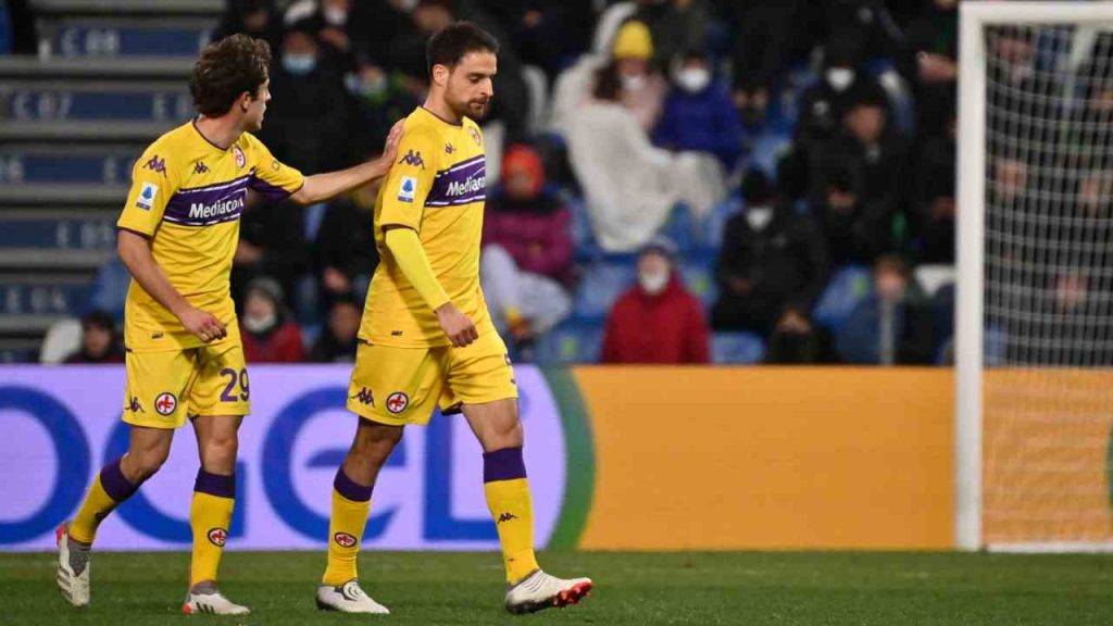 Giacomo Bonventura, dopo l'espulsione nel match tra Fiorentina e Sassuolo