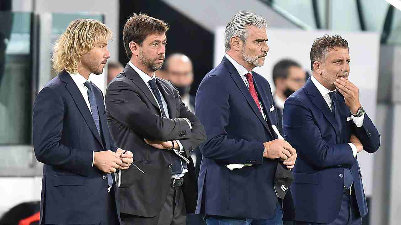 Maurizio Arrivabene, Pavel Nedved, Andrea Agnelli e Federico Cherubini Juventus