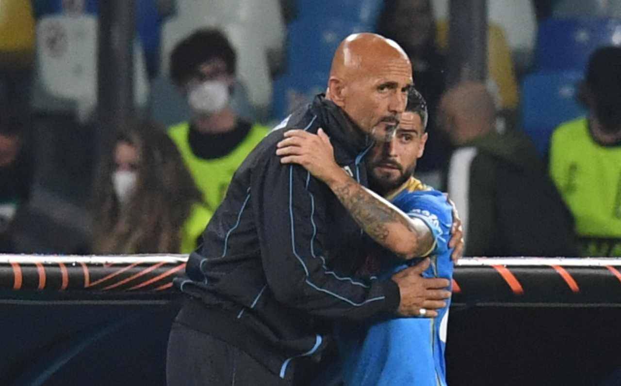 Insigne e Spalletti si abbracciano