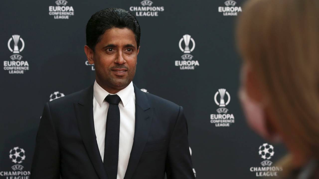 Nasser Al-Khelaifi sorriso beffardo