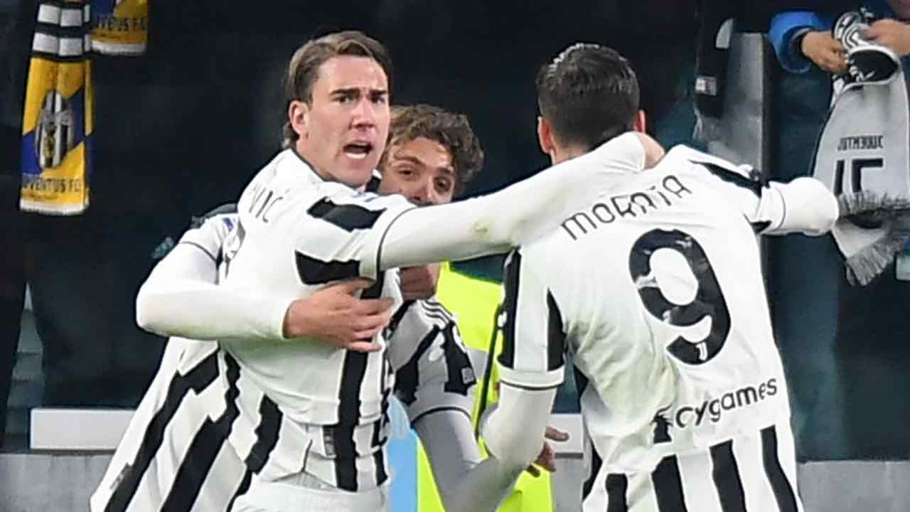 Esultanza della Juventus contro lo Spezia