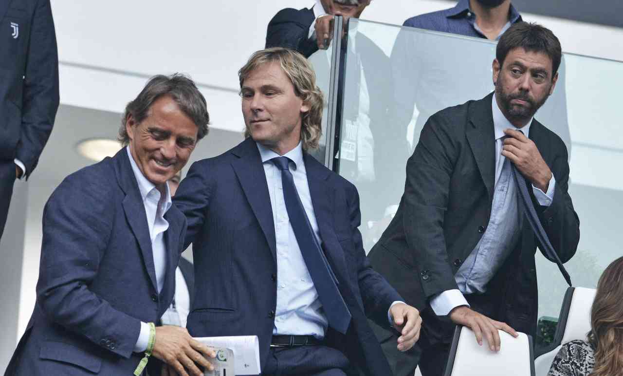 Juventus, Agnelli e Nedved in tribuna con Mancini