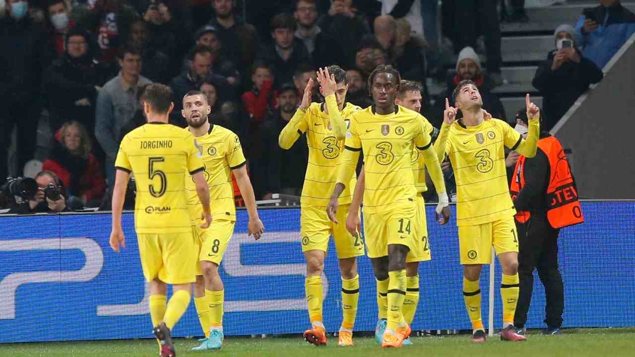 L'esultanza del Chelsea contro il Lille