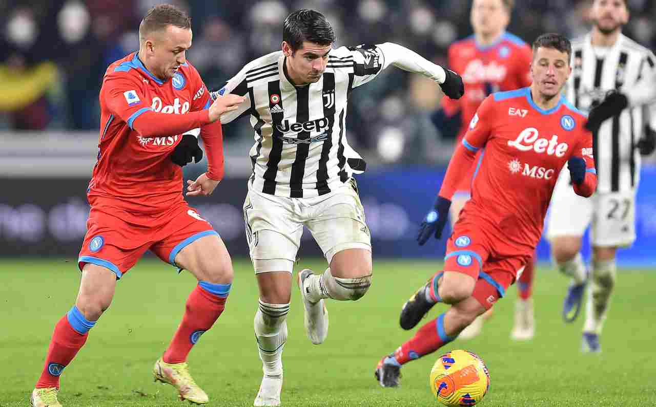 Juve-Napoli, Lobotka e Morata a contrasto