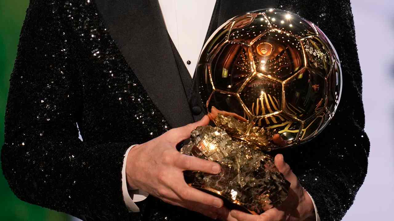 Messi che vince il Pallone d'Oro