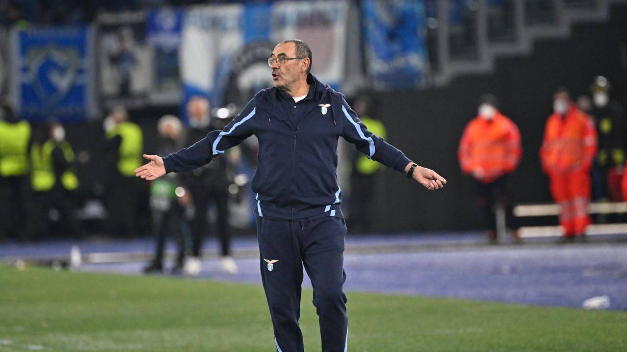 Sarri durante Lazio-Porto