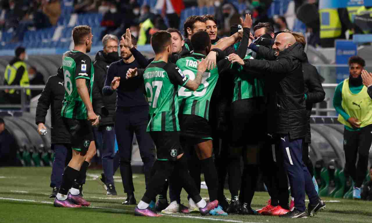 Sassuolo-Spezia, l'esultanza dei neroverdi