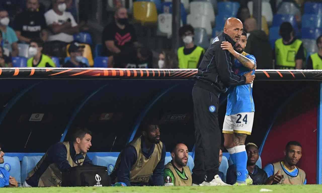 Napoli, Spalletti e Insigne si abbracciano