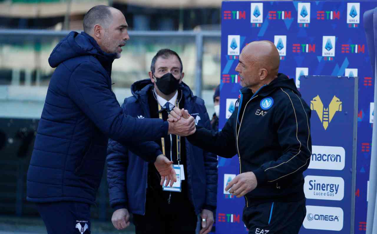 Verona-Napoli, Spalletti e Tudor si salutano