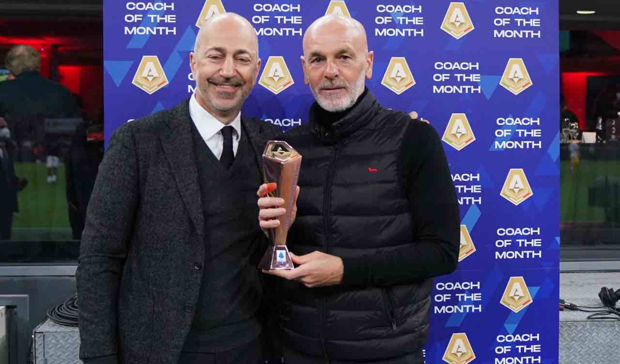 Gazidis e Pioli sorridenti 