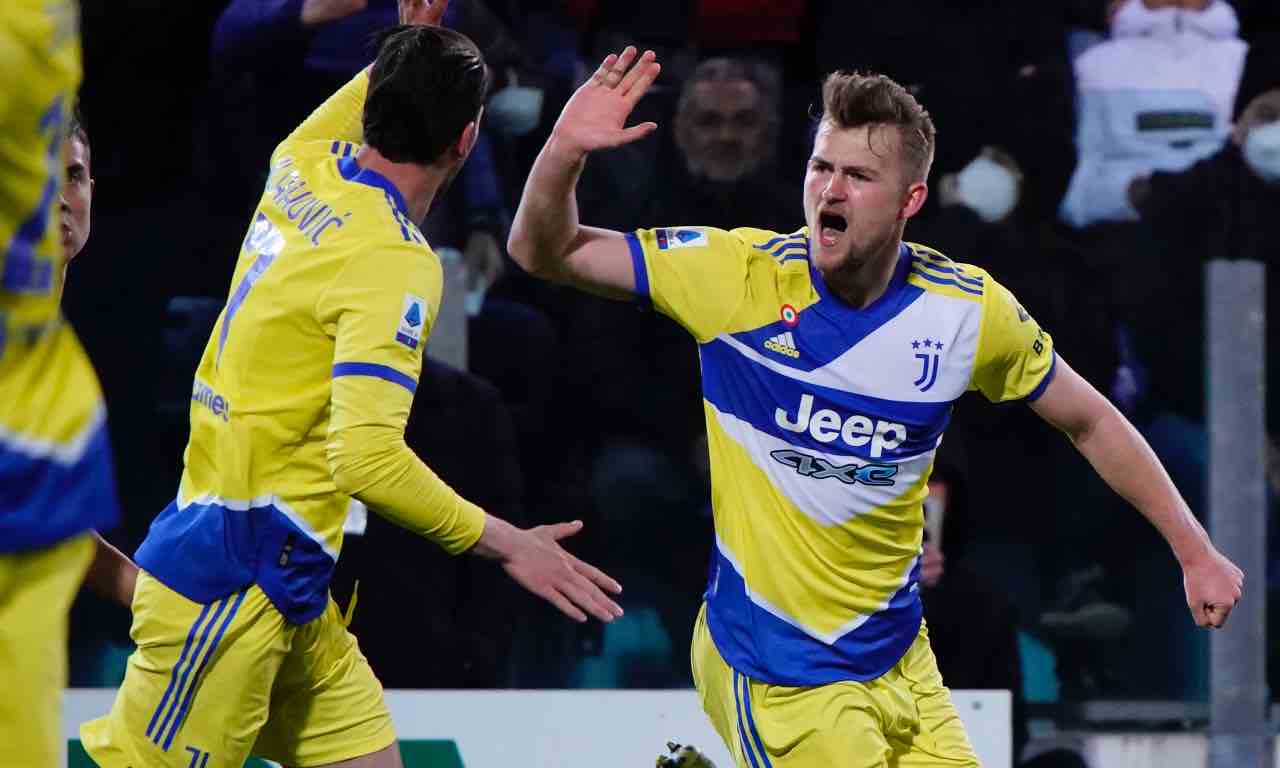 de Ligt esulta in Cagliari-Juventus