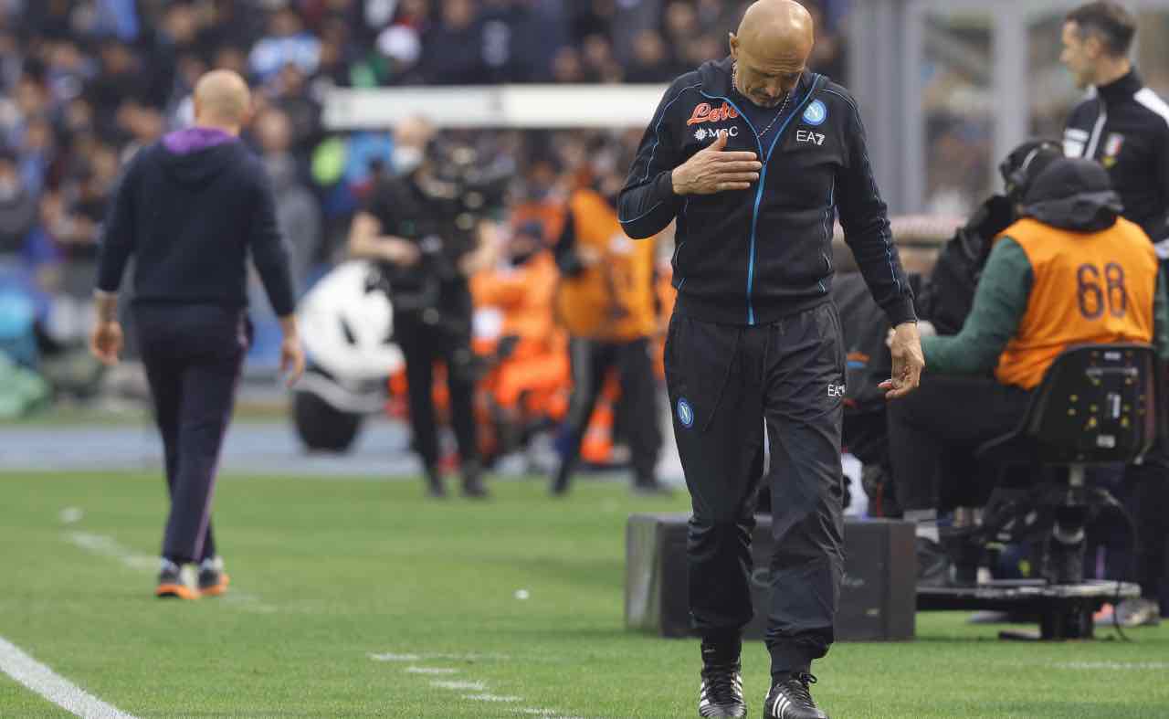 Spalletti deluso durante Napoli-Fiorentina