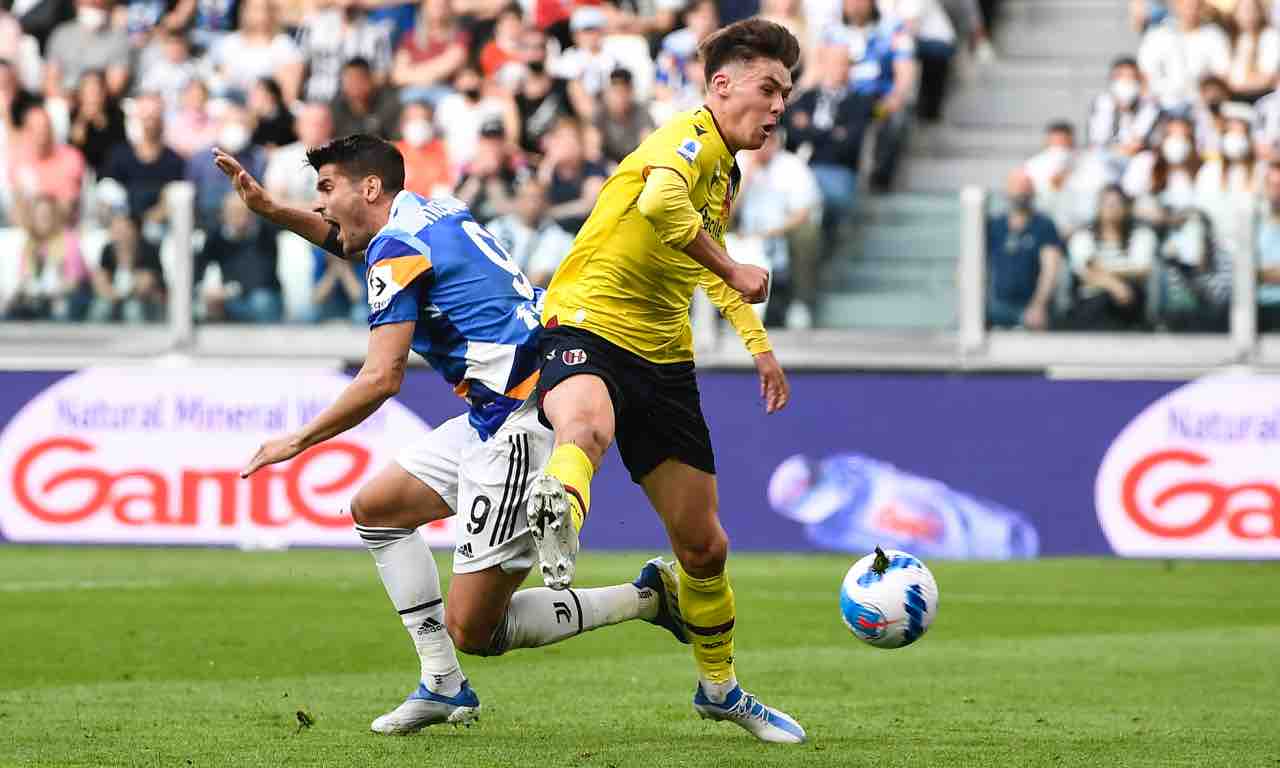 Morata in azione in Juventus-Bologna