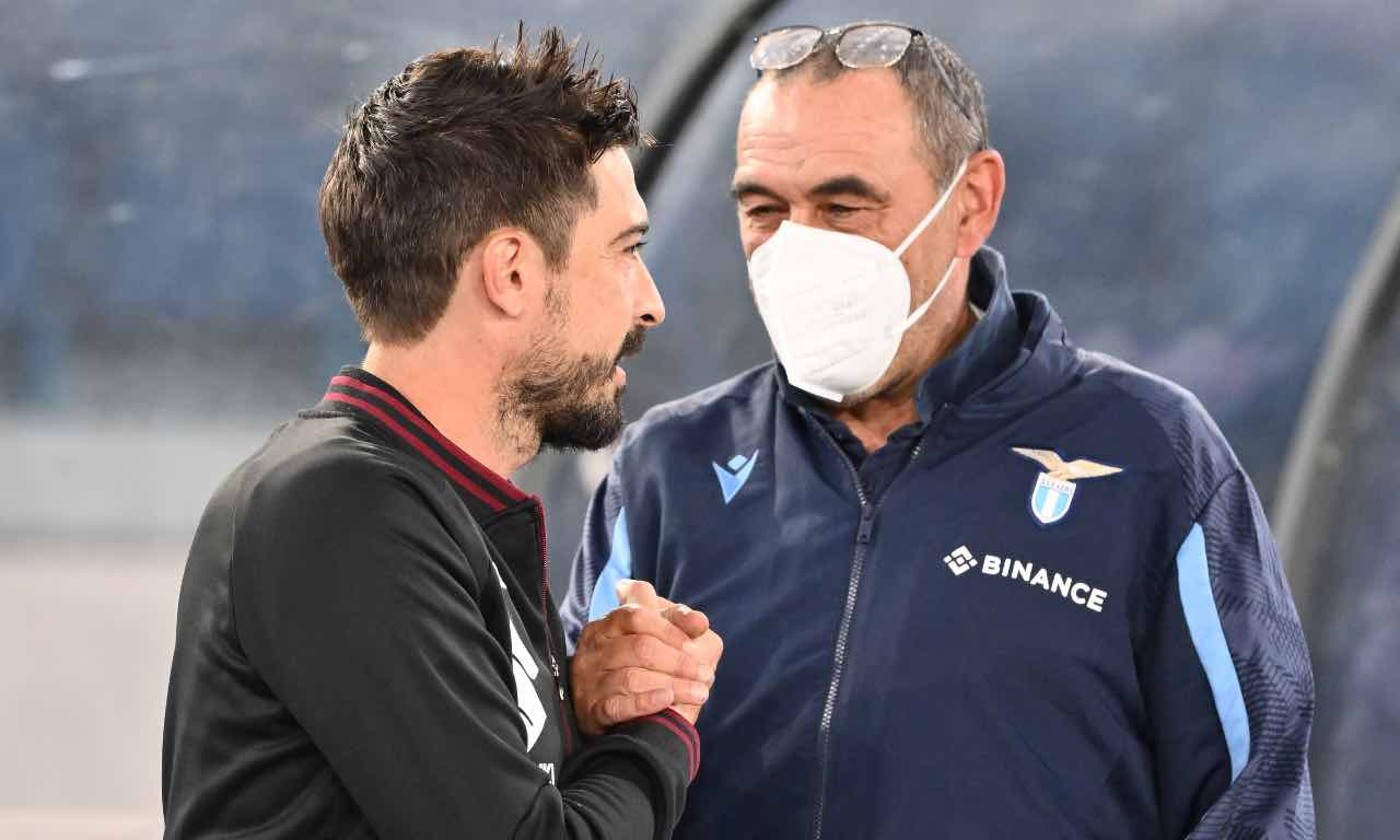 Sarri saluta Paro in Lazio-Torino