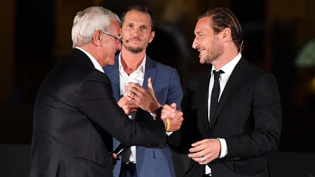 Lippi e Totti alla presentazione di Un capitano 