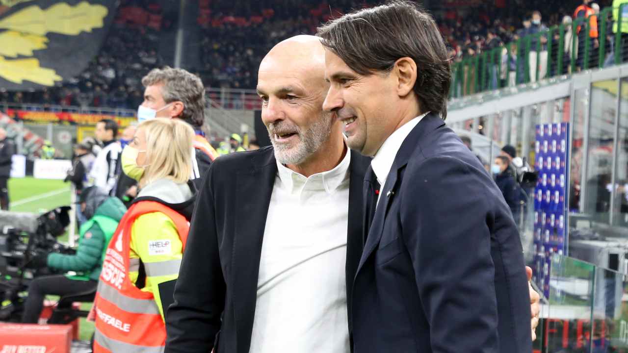 Simone Inzaghi e Stefano Pioli a bordocampo