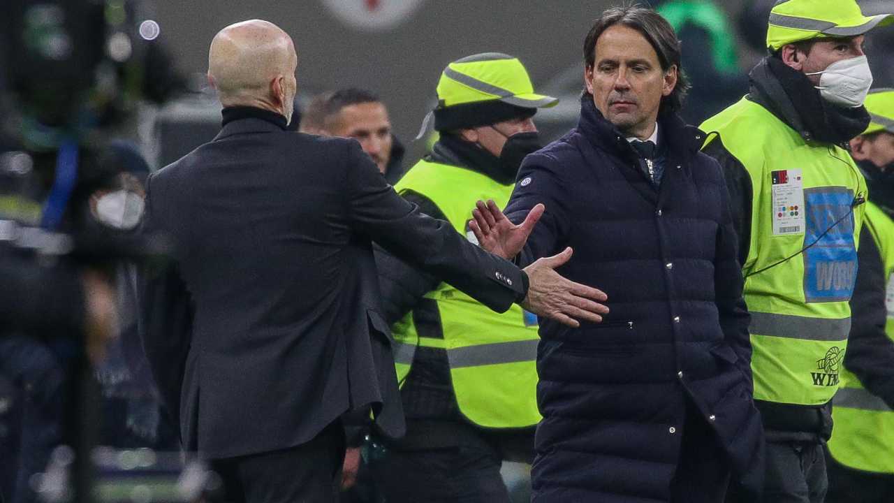 Simone Inzaghi e Stefano Pioli a bordocampo