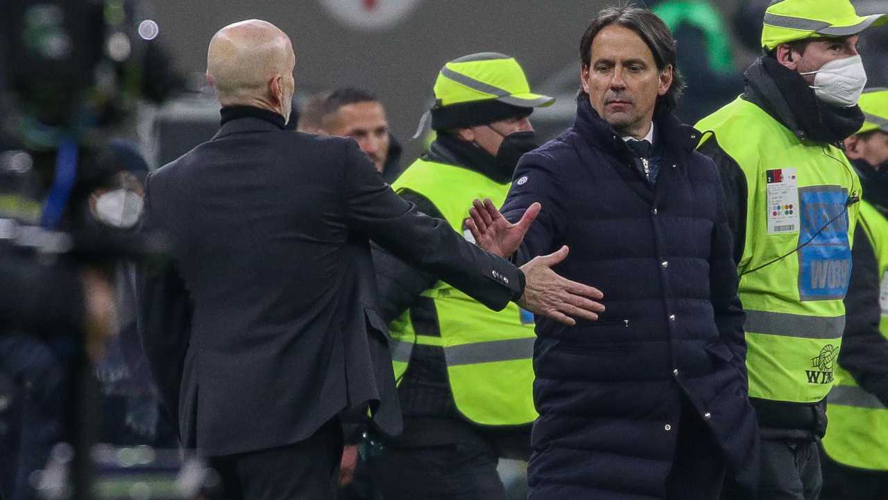 Simone Inzaghi e Stefano Pioli a bordocampo