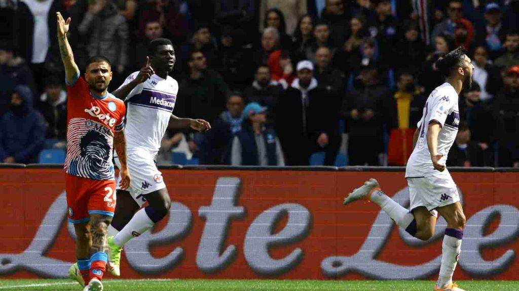 Insigne protesta durante Napoli-Fiorentina