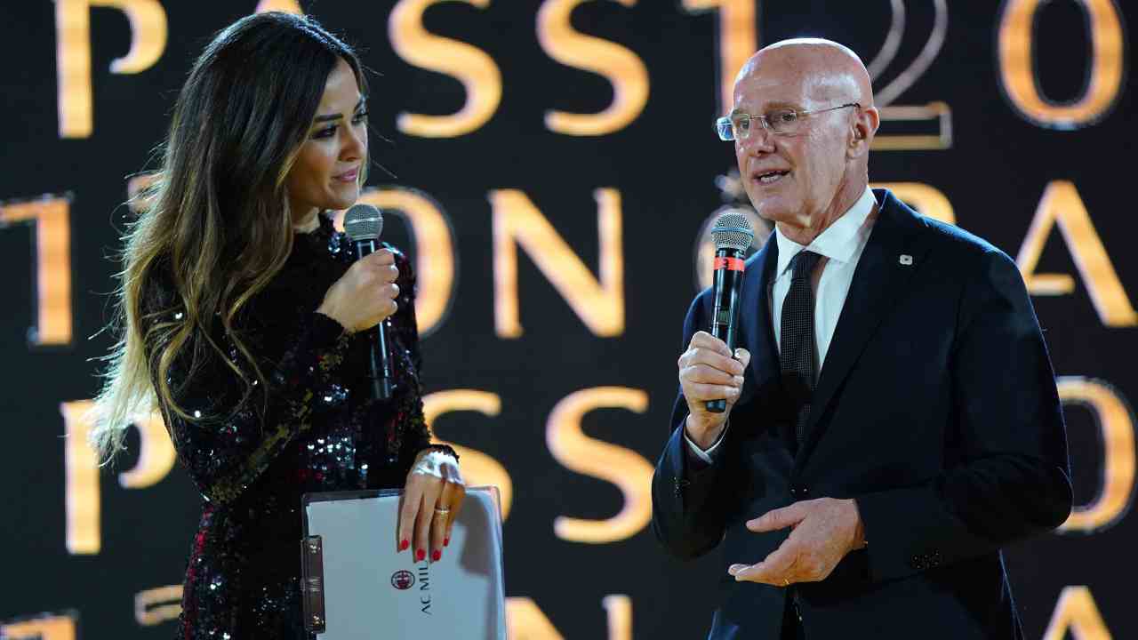 Giorgia Palmas e Arrigo Sacchi ad un evento del Milan