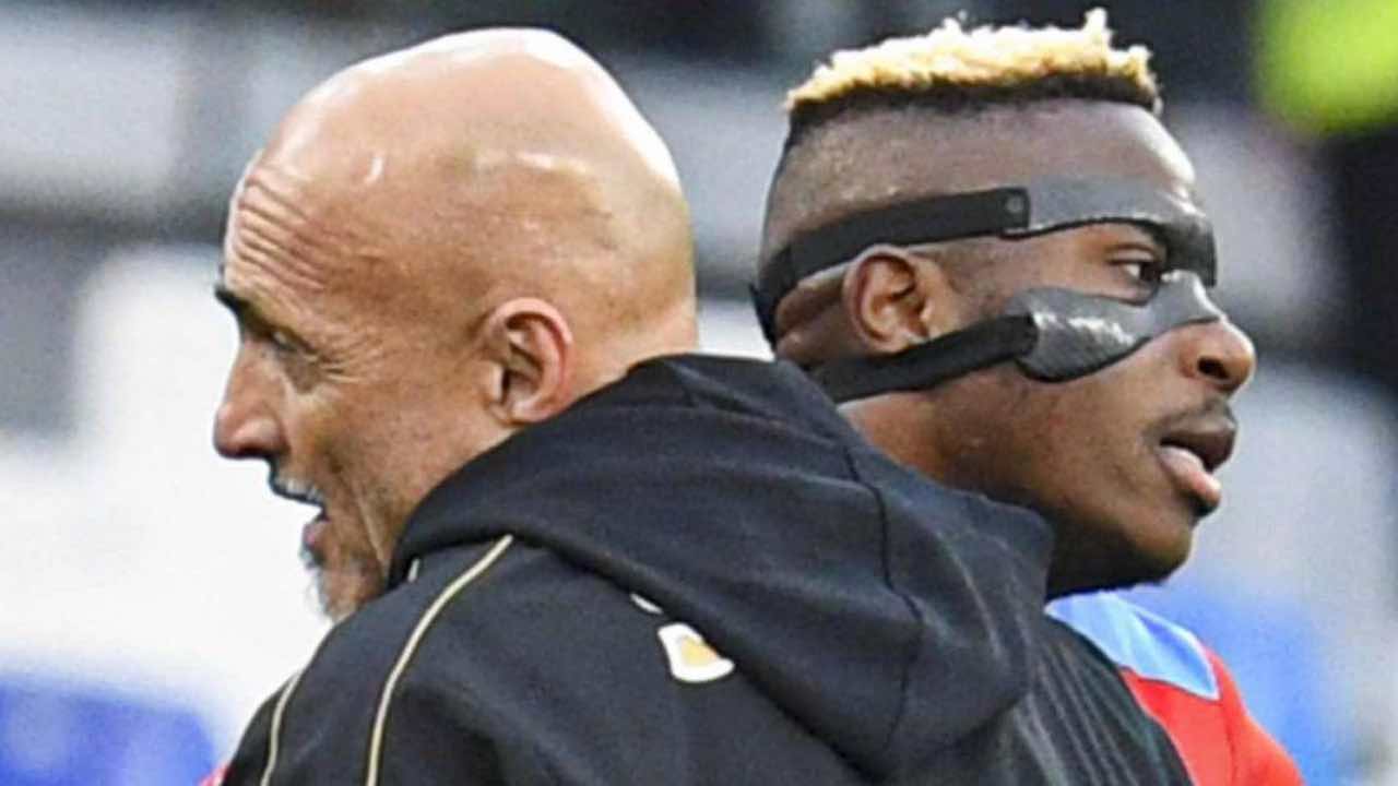 Osimhen e Spalletti in campo