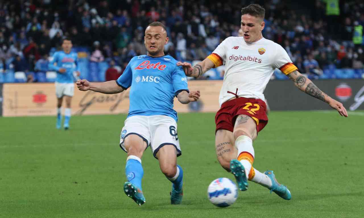 Napoli-Roma, Lobotka e Zaniolo in azione