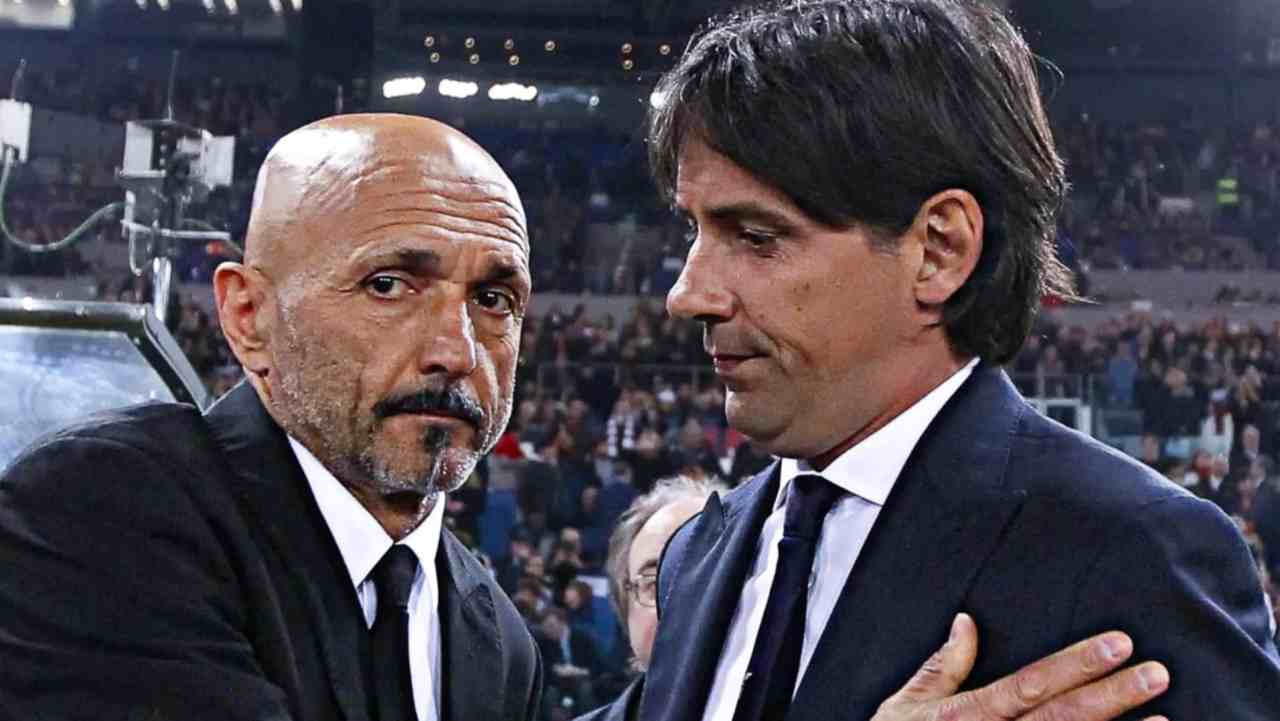 Spalletti e Inzaghi si salutano durante un match di Serie A