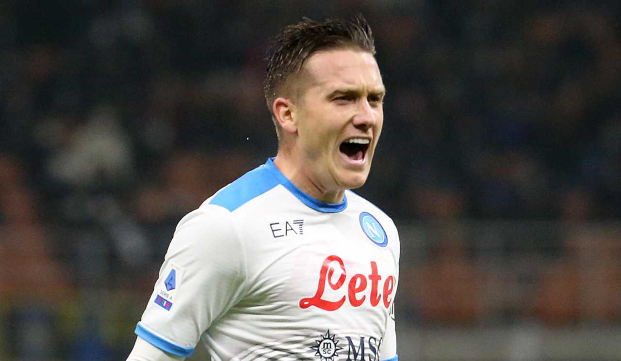 Napoli, Zielinski esulta