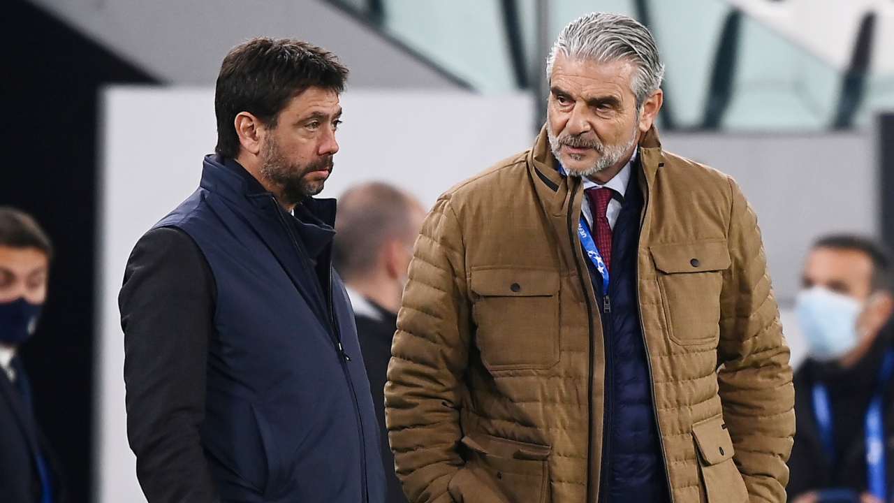 Andrea Agnelli e Maurizio Arrivabene a bordocampo