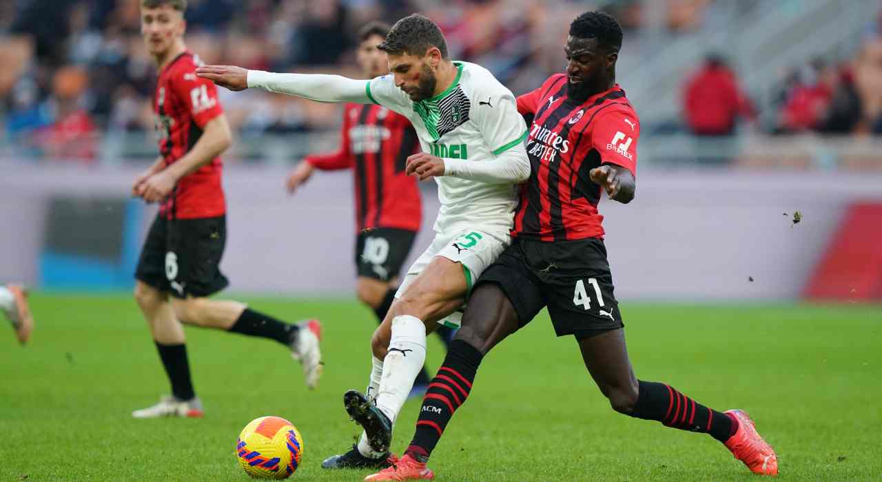 Sassuolo-Milan all'andata vittoria emiliani