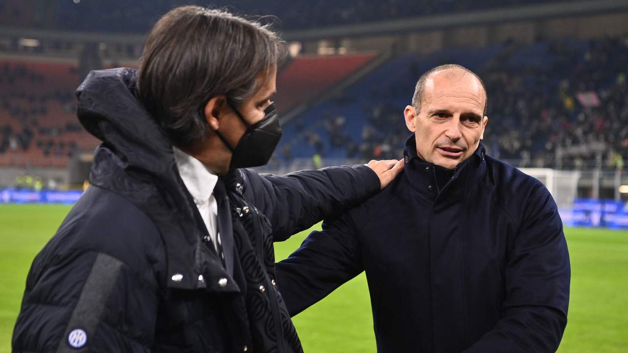 Simone Inzaghi e Max Allegri a bordocampo