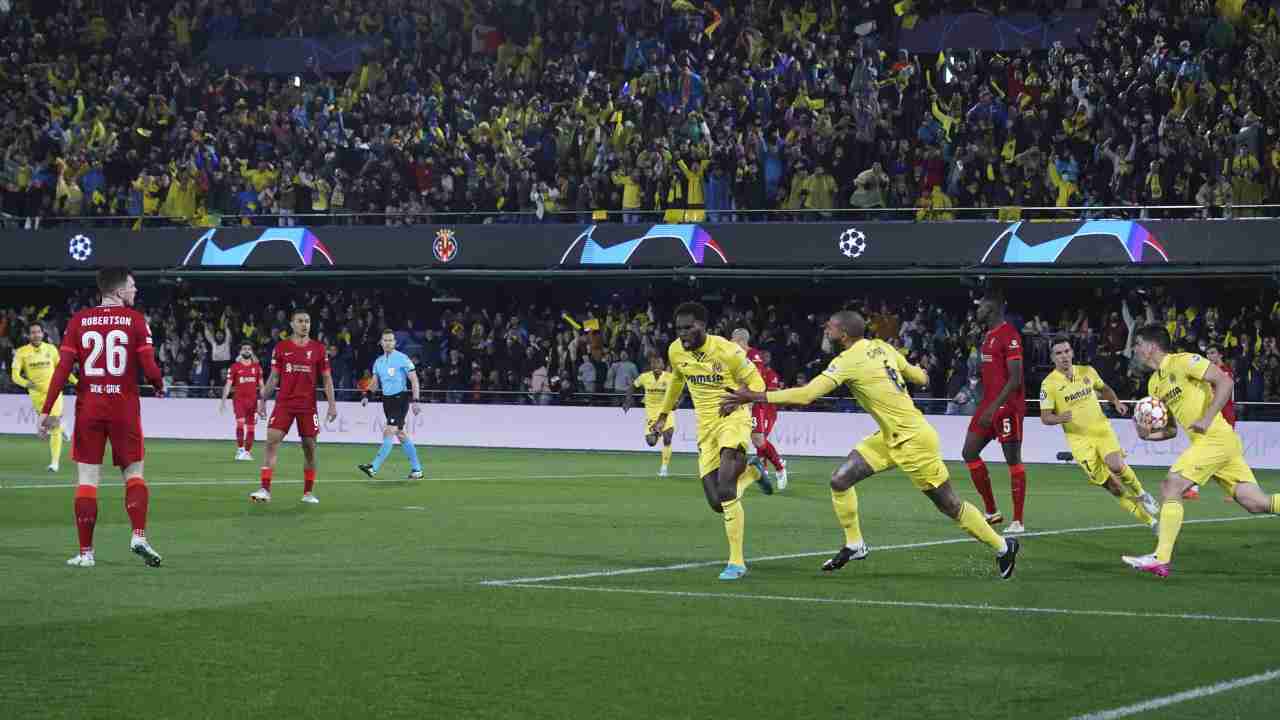 Villarreal-LIverpool i giocatori festeggiano il gol
