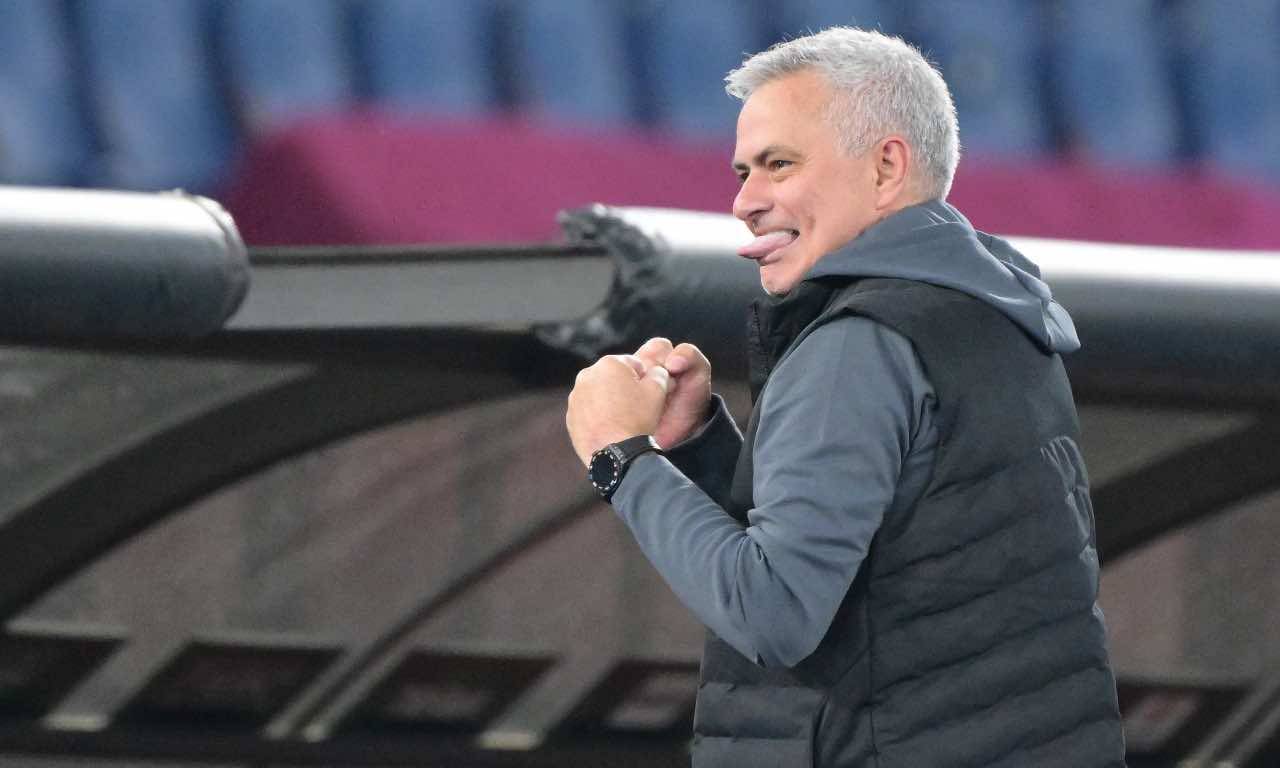 L'esultanza di Mourinho in Roma-Leicester