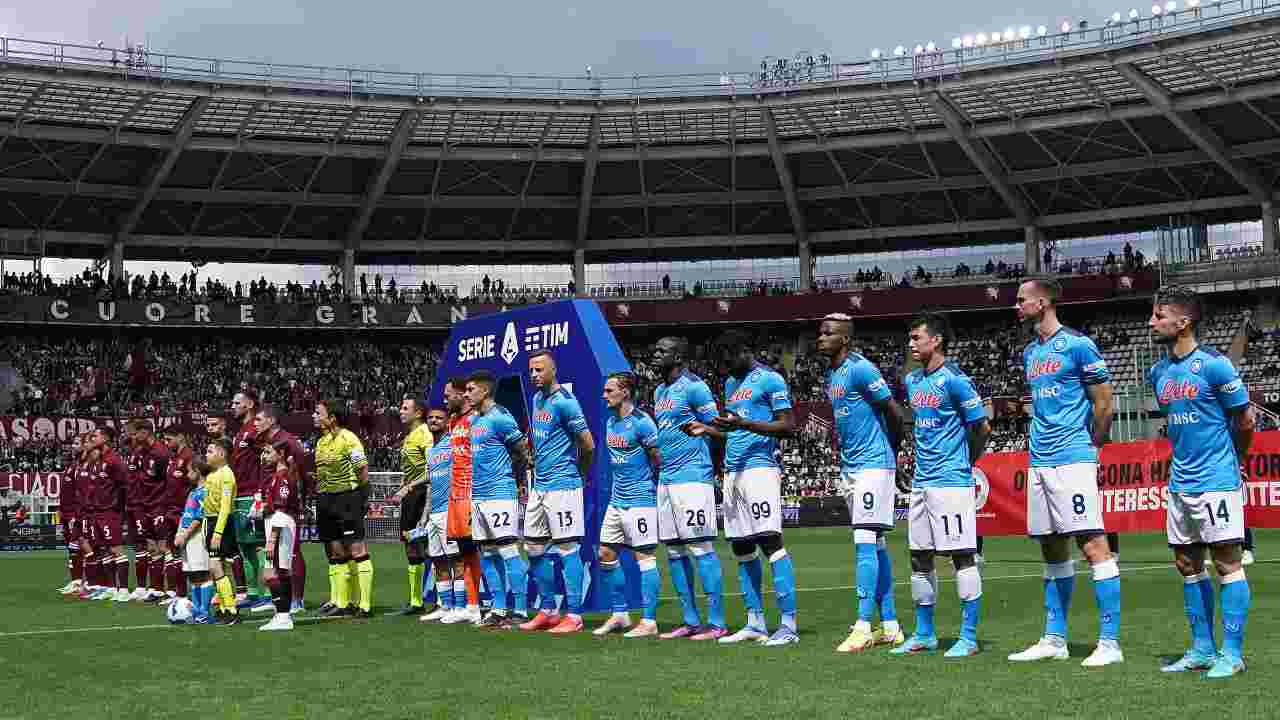 Torino-Napoli giocatori in campo