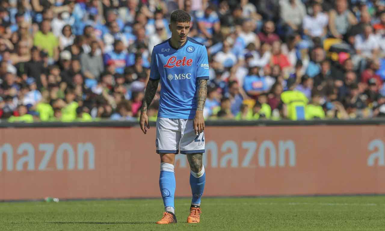 Di Lorenzo in campo col Napoli