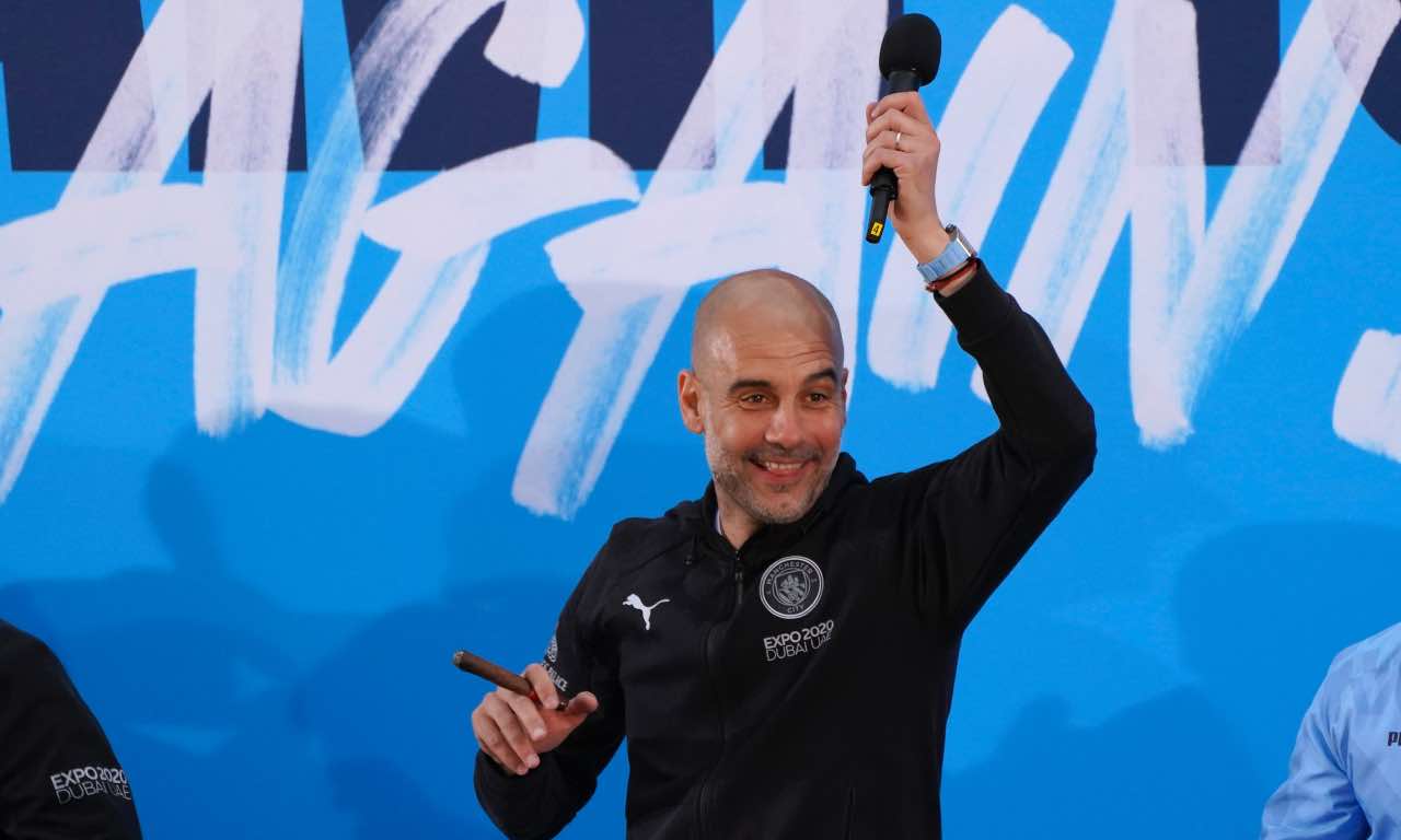 Guardiola alla festa del Manchester City