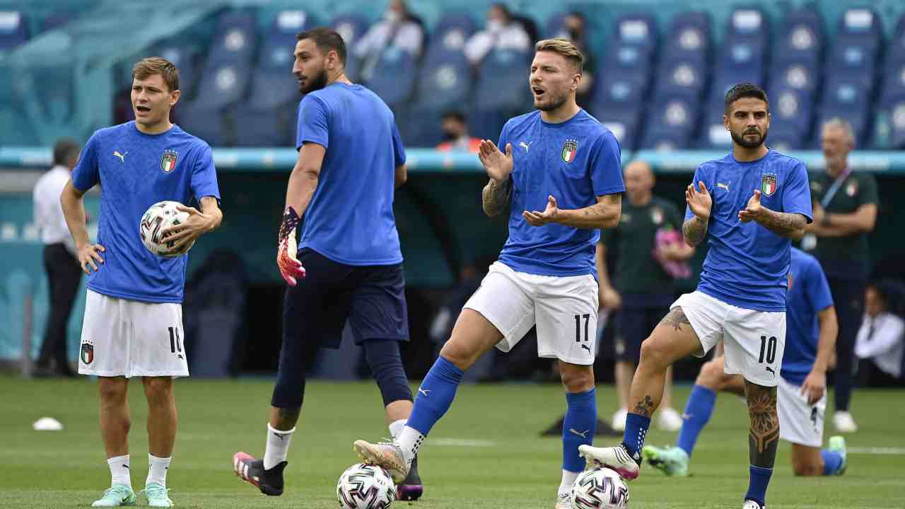 Barella, Donnarumma Immobile e Insigne con l'Italia