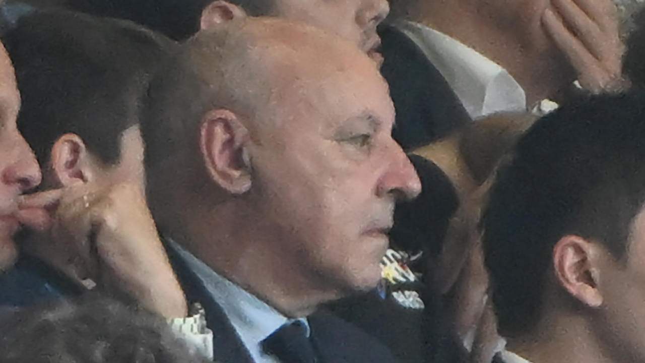 Marotta preoccupato in tribuna Inter