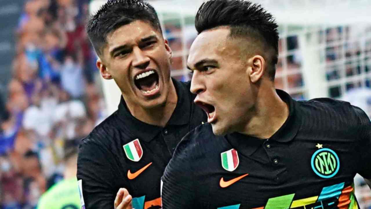 Inter, Correa e Lautaro esultano